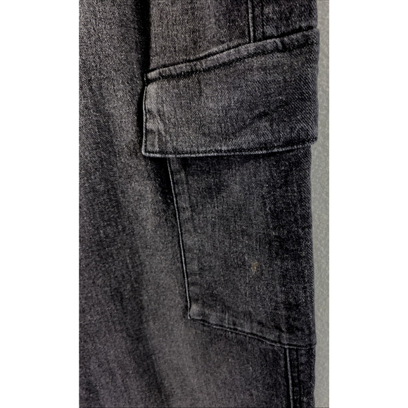 Jessica Simpson Cargo Jeans Women Size 10 High Rise Black Denim Wide Leg Pockets - Picture 13 of 13